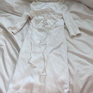 San Joy White tie up dress in Small